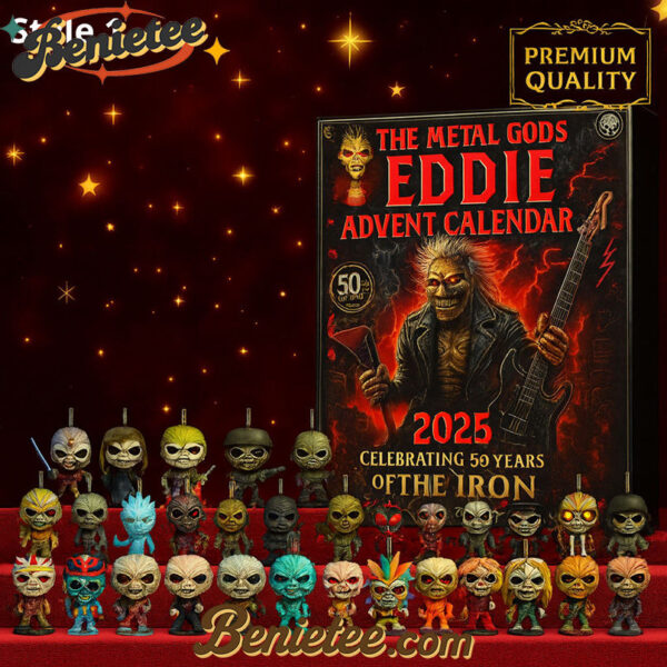Eddie Iron Maiden Advent Calendar 2025, Christmas Countdown Advent Calendar Gift Box with 24 Acrylic Ornaments