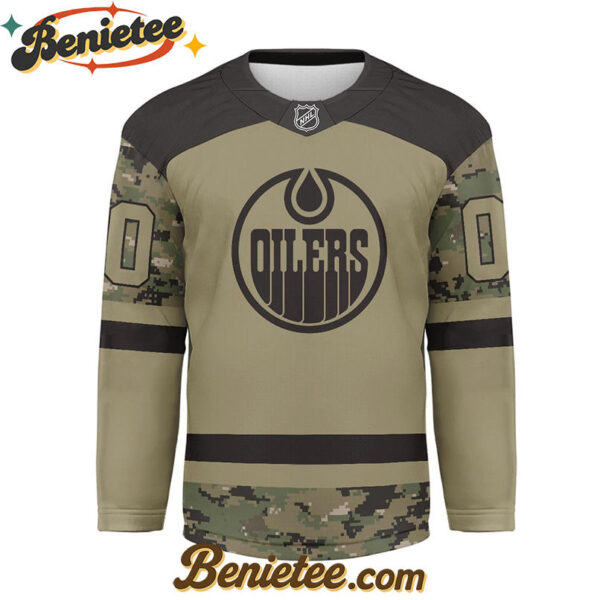Edmonton Oilers - Premium NHL Camo Army Hockey Jersey