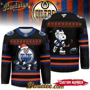 Edmonton Oilers - Premium NHL Peanuts Snoopy Hockey Jersey Ver 2