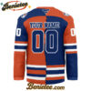 Edmonton Oilers - Premium NHL Personalized Split Color Hockey Jersey