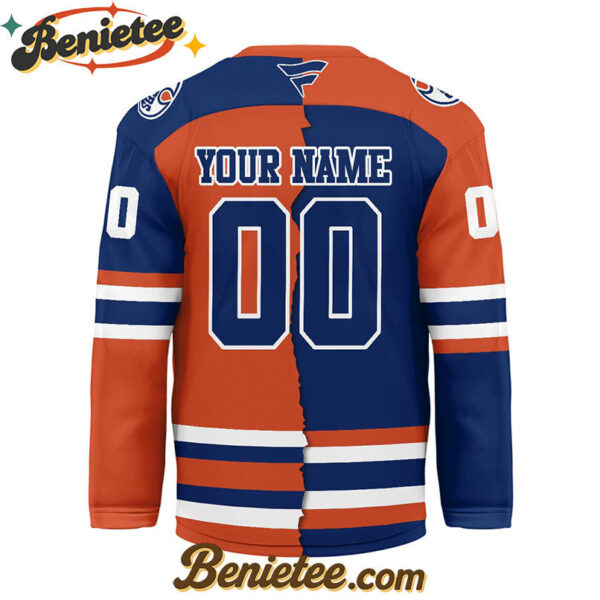 Edmonton Oilers - Premium NHL Personalized Split Color Hockey Jersey