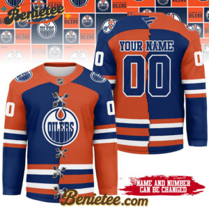 Edmonton Oilers - Premium NHL Personalized Split Color Hockey Jersey