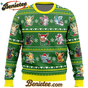 Eevee Merry Christmas Pokemon Ugly Christmas Sweater