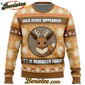 Eevee Reindeer Pokemon Ugly Christmas Sweater