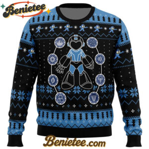Elemental Weapon Mega Man Ugly Christmas Sweater