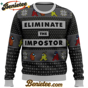 Eliminate the Impostor Among Us Ugly Christmas Sweater