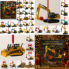 Excavator Die-Cast Machines Advent Calendar 2025, Christmas Countdown Advent Calendar Gift Box with 24 Acrylic Ornaments