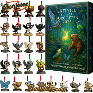 Extinct Species Advent Calendar 2025, Christmas Countdown Advent Calendar Gift Box with 24 Acrylic Ornaments