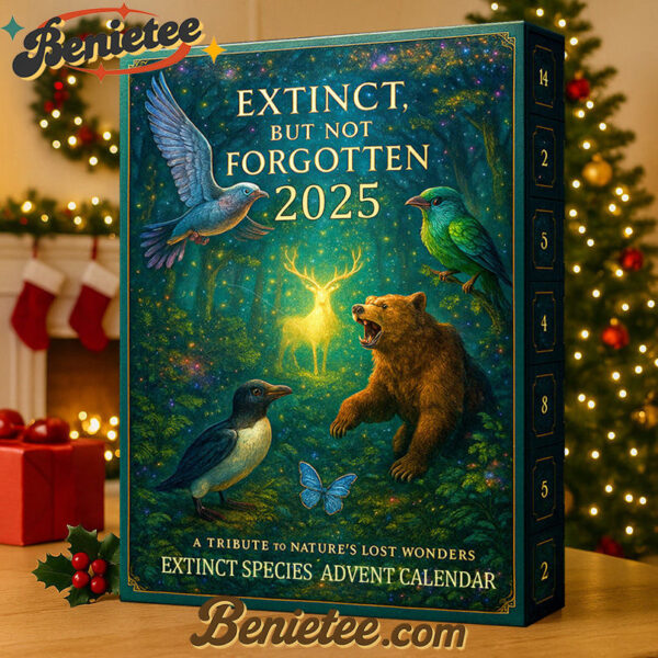 Extinct Species Advent Calendar 2025, Christmas Countdown Advent Calendar Gift Box with 24 Acrylic Ornaments