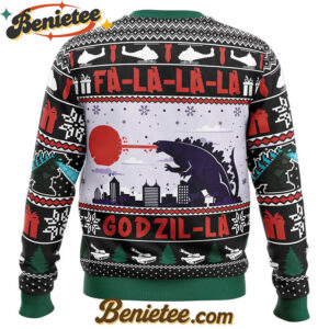 FaLaLaLa Godzil-La Godzilla Ugly Christmas Sweater