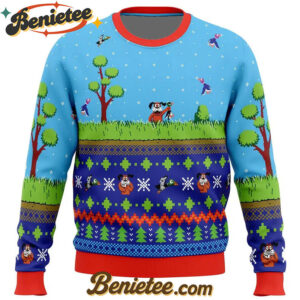 Festive Duck Hunt Ugly Christmas Sweater