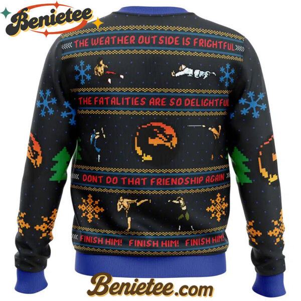 Finish Him! Mortal Kombat Ugly Christmas Sweater