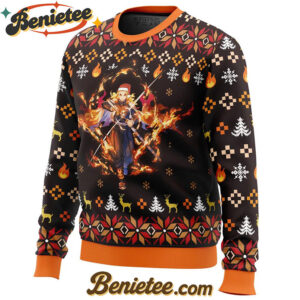 Fire Rengoku Demon Slayer Christmas Sweater