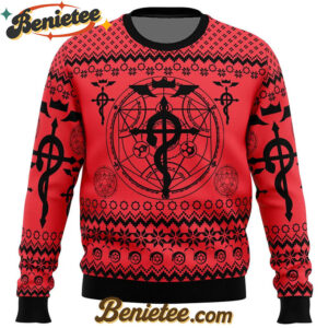 Flamel's Cross x Transmutation Circle Fullmetal Alchemist Ugly Christmas Sweater