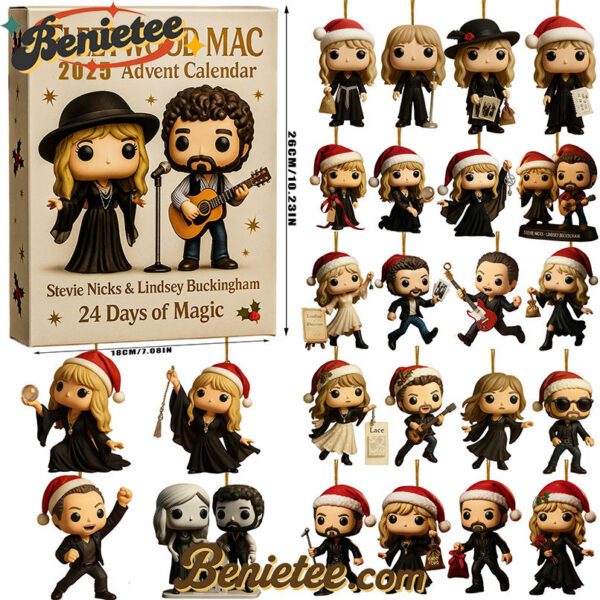 Fleetwood Mac 2025 Advent Calendar, Christmas Countdown Advent Calendar Gift Box with 24 Acrylic Ornaments