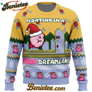 Floating in a Kirby Dreamland Ugly Christmas Sweater