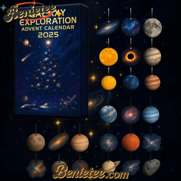Galaxy Exploration Advent Calendar 2025, Christmas Countdown Advent Calendar Gift Box with 24 Acrylic Ornaments