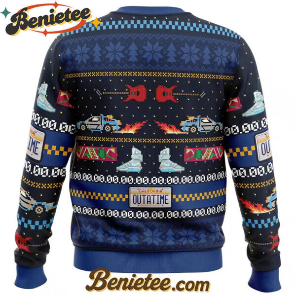 Get Back in Time For Christmas Back to the Future Ugly Christmas Sweater