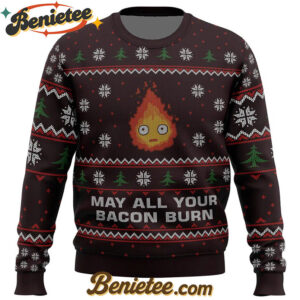 Ghibli May All Your Bacon Burn Ugly Christmas Sweater