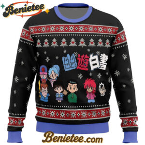 Ghost Fighter YuYu Hakusho Chibis Ugly Christmas Sweater