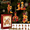 Gingerbread couple Christmas Arrival Holiday Calendar Blind Box, Christmas Countdown Advent Calendar Gift Box with 24 Acrylic Ornaments