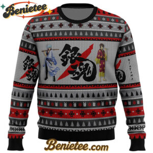 Gintama Shinsuke and Gintoki Ugly Christmas Sweater