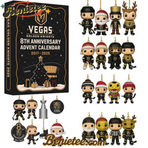 Golden Knights 8th Anniversary Advent Calendar 2025, Christmas Countdown Advent Calendar Gift Box with 24 Acrylic Ornaments