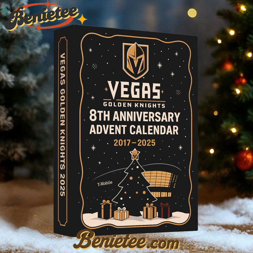 Golden Knights 8th Anniversary Advent Calendar 2025, Christmas Countdown Advent Calendar Gift Box with 24 Acrylic Ornaments