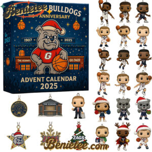 Gonzaga Bulldogs Advent Calendar, Christmas Countdown Advent Calendar Gift Box with 24 Acrylic Ornaments