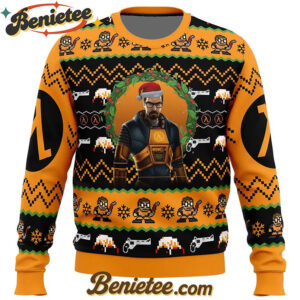 Gordon Freeman Half-Life Ugly Christmas Sweater