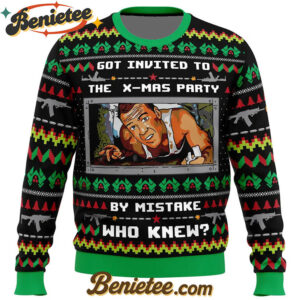 Got Invited to a Christmas Party Die Hard Ugly Christmas Sweater