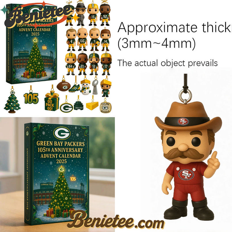 Green Bay Packers Advent Calendar 2025 – 105th Anniversary Edition, Christmas Countdown Advent Calendar Gift Box with 24 Acrylic Ornaments