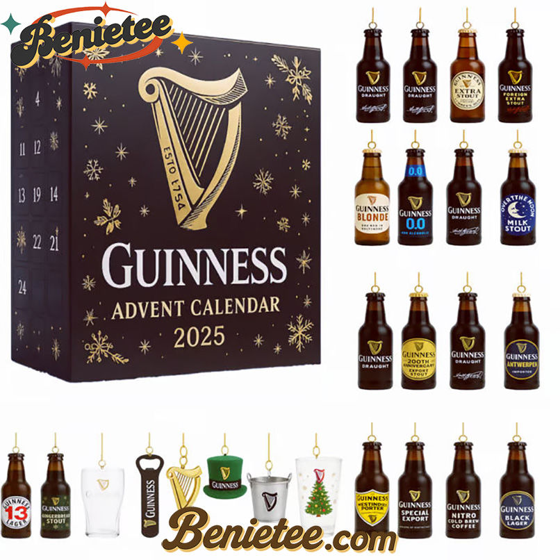 Guinness Beer Advent Calendar 2025, Christmas Countdown Advent Calendar Gift Box with 24 Acrylic Ornaments