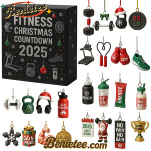 Gym Advent Calendar, Christmas Countdown Advent Calendar Gift Box with 24 Acrylic Ornaments