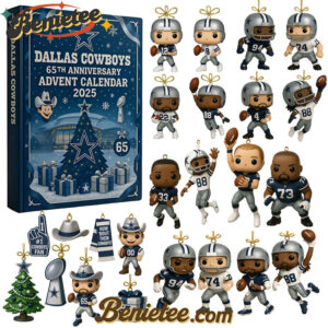 HOT Dallas Cowboys Advent Calendar 2025 65TH ANNIVERSARY Christmas Gift, Christmas Idea, Christmas Countdown Advent Calendar Gift Box with 24 Acrylic Ornaments
