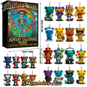 HOT Grateful Dead Advent Calendar 2025, Christmas Countdown Advent Calendar Gift Box with 24 Acrylic Ornaments