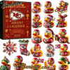 HOT Kansas City Chiefs 62nd Anniversary Advent Calendar 2025 Christmas Gift, Christmas Idea, Christmas Countdown Advent Calendar Gift Box with 24 Acrylic Ornaments