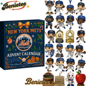 HOT Mets Advent Calendar 2025, Christmas Countdown Advent Calendar Gift Box with 24 Acrylic Ornaments