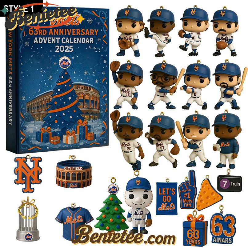 HOT New York Mets Advent Calendar 2025, Christmas Countdown Advent Calendar Gift Box with 24 Acrylic Ornaments