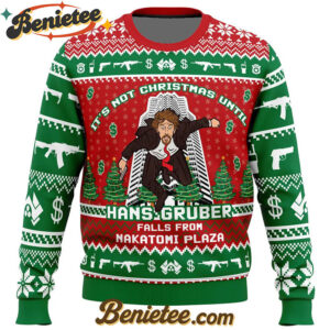 Hans Gruber Fall Nakatomi Plaza Die Hard Ugly Christmas Sweater