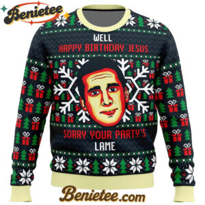 Happy Birthday Jesus Funny The Office Ugly Christmas Sweater