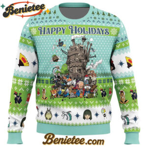 Happy Holidays Studio Ghibli Ugly Christmas Sweater