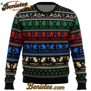 Harry Potter Hogwarts Houses Ugly Christmas Sweater