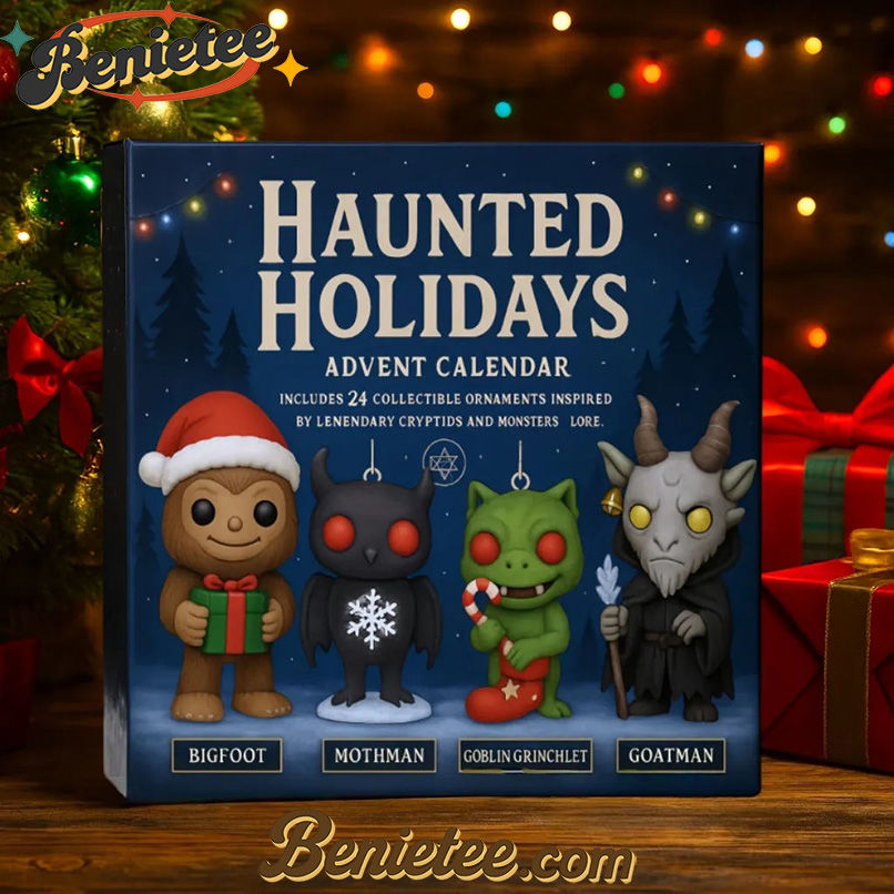 Haunted Holidays Advent Calendar, Christmas Countdown Advent Calendar Gift Box with 24 Acrylic Ornaments