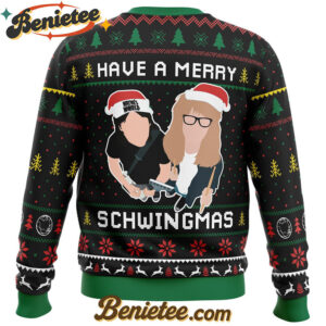 Have A Merry Schwingmas Wayne's World Ugly Christmas Sweater