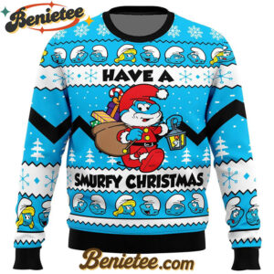 Have a Smurfy Christmas Smurfs Ugly Christmas Sweater