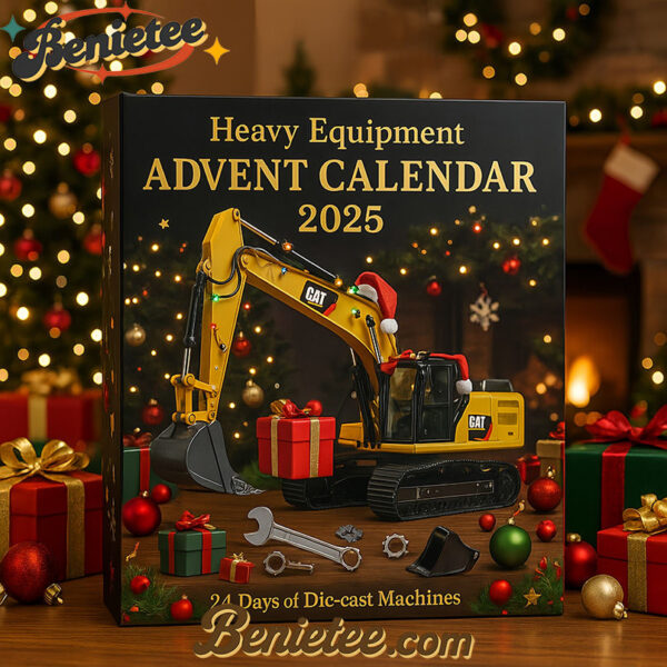 Heavy Equipment Advent Calendar 2025 - 24 Die-cast Machines, Christmas Countdown Advent Calendar Gift Box with 24 Acrylic Ornaments