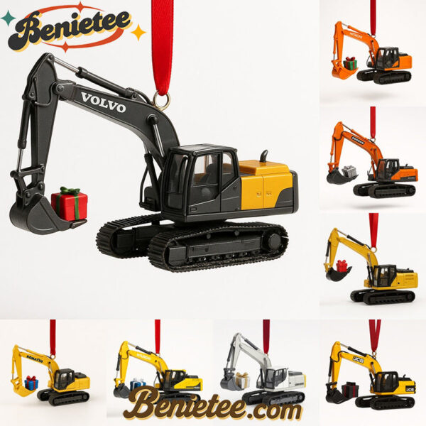 Heavy Equipment Advent Calendar 2025 - 24 Die-cast Machines, Christmas Countdown Advent Calendar Gift Box with 24 Acrylic Ornaments
