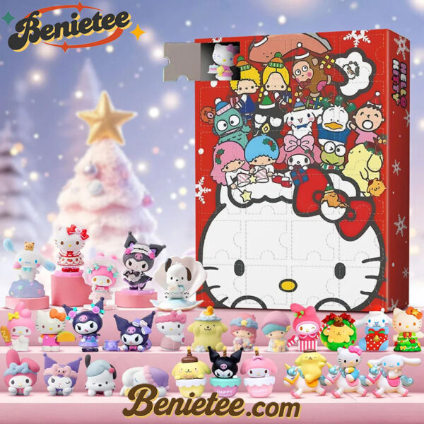 Hello Kitty Advent Calendar, Christmas Countdown Advent Calendar Gift Box with 24 Acrylic Ornaments