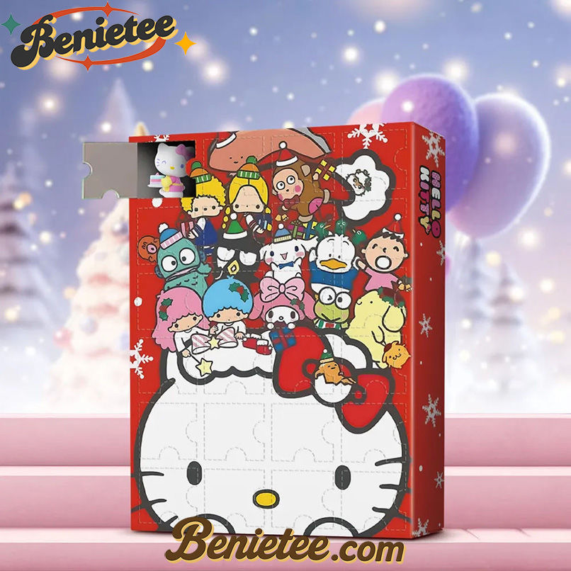 Hello Kitty Advent Calendar, Christmas Countdown Advent Calendar Gift Box with 24 Acrylic Ornaments